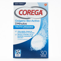 Corega Bio-Active Oxygen Pills for Cleaning Dental Prosthesis, 30tabletas