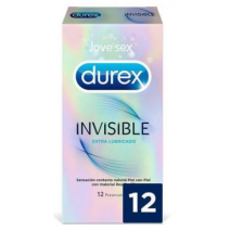 Durex Invisible Preservations Extra Fino Extra Lubricated, 12Uds