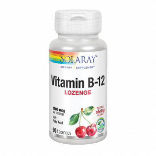 Solaray Vitamin B12 with folic acid 1000 mcg- 90 sublingual tablets