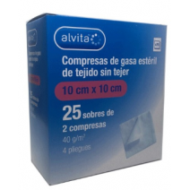Alvita Spreadless Fabric Gas Compress 25x2 units