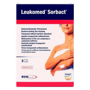 LEUKOMED SORBACT APOSITO ESTERIL ADH 3 UNITS 10 CM X 8 CM