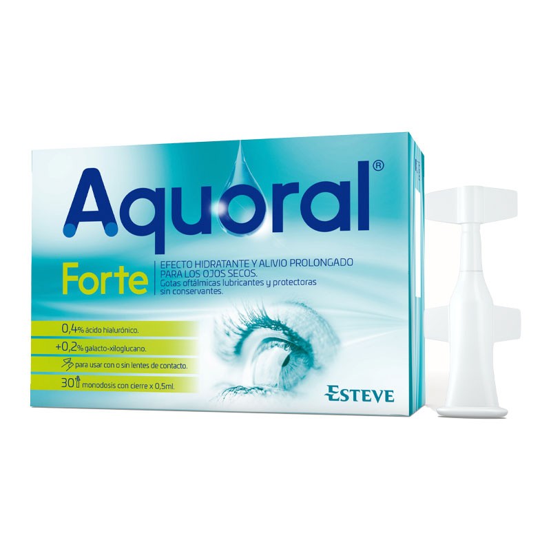 Aquoral Forte with Ac. Hyaluronic 0.4% Ophthalmic Drops 0.5 ml 30 monodosis