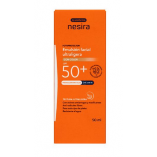 Acofarma Nesira Solar SPF 50+ Emulsión Facial Ultraligera con color 50 ML