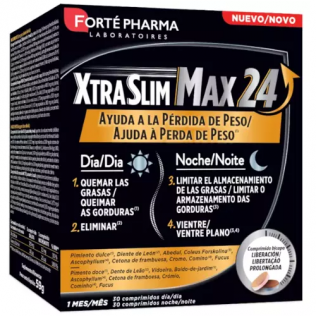 FORTE PHARMA XTRASLIM MAX 24 30 COMPRIMIDOS DIA + 30 COMPRIMIDOS NOCHE