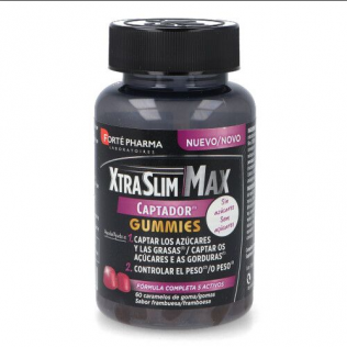 FORTE PHARMA XTRASLIM MAX CAPTADOR GUMMIES 60 CARAMELOS DE GOMA SABOR FRAMBUESA