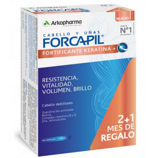 ARKOPHARMA FORCAPIL FORTIFICANTE KERATINA+ 3 UNIDADES 60 CAPSULAS PACK