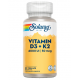 Solaray Vitamin D3 + K-2 - 60 VegCaps