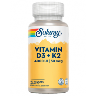 Solaray Vitamin D3 + K-2 - 60 VegCaps