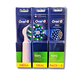 ORAL BCEPILLO DENTAL RECAMBIO CROSS ACTION 3 XXL 6 CABEZALES DE RECAMBIO