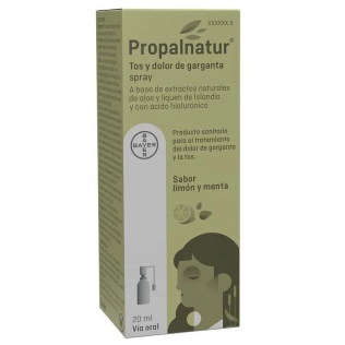 PROPALNATUR TOS Y DOLOR DE GARGANTA 1 SPRAY 20 ML SABOR LIMON Y MENTA