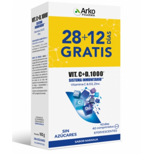 ARKOPHARMA VITAMINA C + D3 1000 40 COMPRIMIDOS EFERVESCENTES PACK