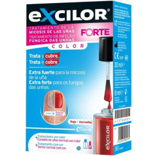 EXCILOR FORTE + ESMALTE COSMETICO 1 FRASCO 30 ML COLOR ROJO + 1 ENVASE 8 ML COLOR ROJO